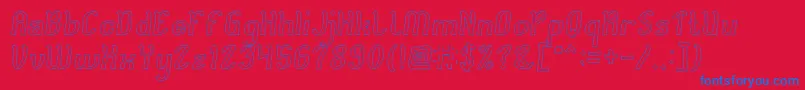 Cat Eyes Hollow-Schriftart – Blaue Schriften auf rotem Hintergrund