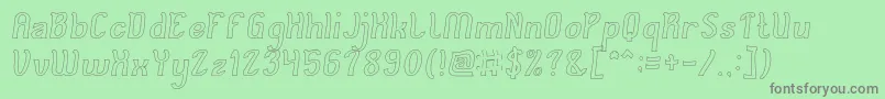 Cat Eyes Hollow Font – Gray Fonts on Green Background