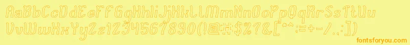 Cat Eyes Hollow Font – Orange Fonts on Yellow Background