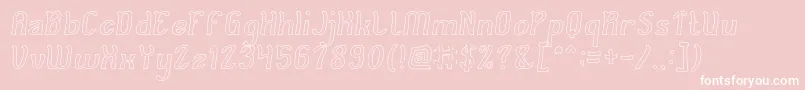 Cat Eyes Hollow-Schriftart – Weiße Schriften auf rosa Hintergrund