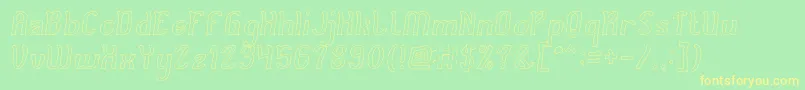 Cat Eyes Hollow Font – Yellow Fonts on Green Background