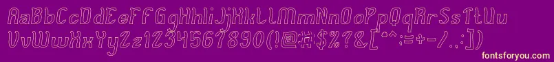 Cat Eyes Hollow Font – Yellow Fonts on Purple Background