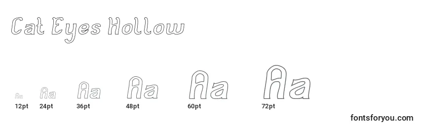 Cat Eyes Hollow Font Sizes