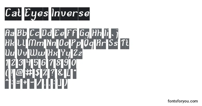 Fuente Cat Eyes Inverse - alfabeto, números, caracteres especiales