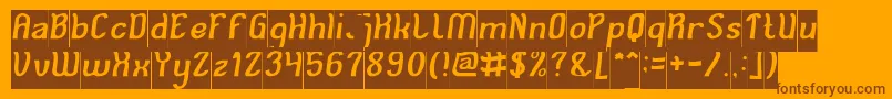 Cat Eyes Inverse Font – Brown Fonts on Orange Background