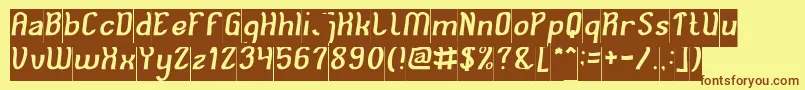Cat Eyes Inverse Font – Brown Fonts on Yellow Background