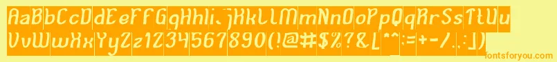 Cat Eyes Inverse Font – Orange Fonts on Yellow Background