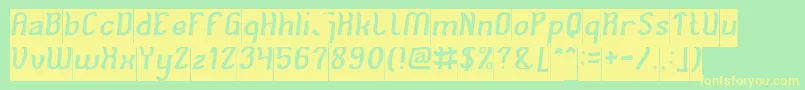 Cat Eyes Inverse Font – Yellow Fonts on Green Background