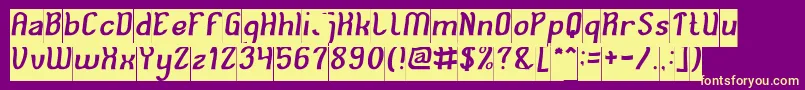 Cat Eyes Inverse Font – Yellow Fonts on Purple Background