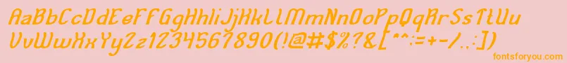 Cat Eyes Italic Font – Orange Fonts on Pink Background