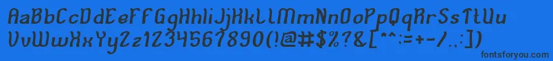 Weitere Informationen zur Cat Eyes-Schriftart Cat Eyes-Schriftart – Schwarze Schriften auf blauem Hintergrund