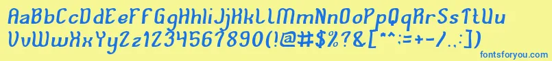 Cat Eyes Font – Blue Fonts on Yellow Background