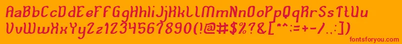 フォントCat Eyes – オレンジの背景に赤い文字