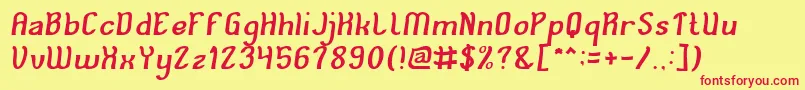 Cat Eyes Font – Red Fonts on Yellow Background