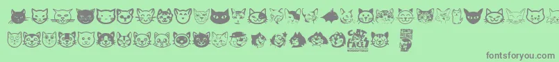 Cat Faces Font – Gray Fonts on Green Background