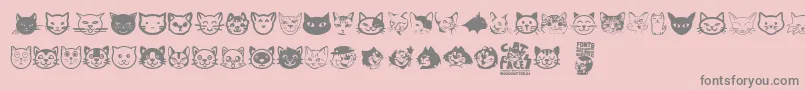 Cat Faces-Schriftart – Graue Schriften auf rosa Hintergrund