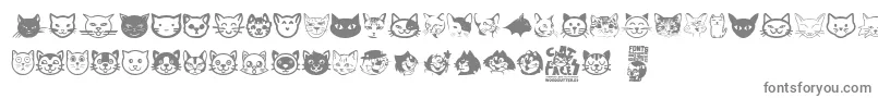 Cat Faces Font – Gray Fonts on White Background