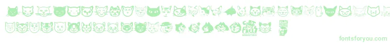 フォントCat Faces – 白い背景に緑のフォント