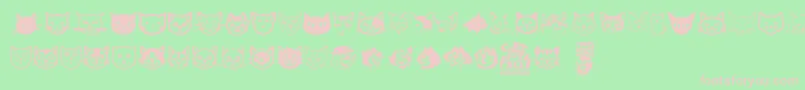 Шрифт Cat Faces – розовые шрифты на зелёном фоне