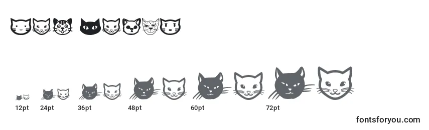 Cat Faces-fontin koot