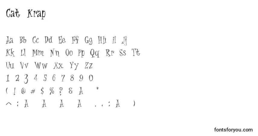 Schriftart Cat Krap – Alphabet, Zahlen, spezielle Symbole
