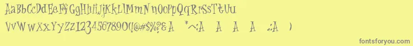 Cat Krap Font – Gray Fonts on Yellow Background