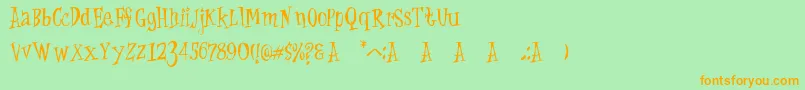 Cat Krap Font – Orange Fonts on Green Background