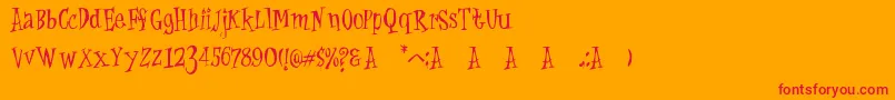 fuente Cat Krap – Fuentes Rojas Sobre Fondo Naranja