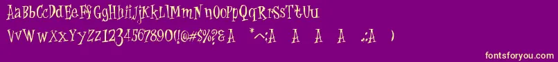 Cat Krap Font – Yellow Fonts on Purple Background