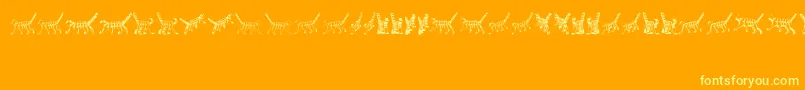 Cat3D-Schriftart – Gelbe Schriften auf orangefarbenem Hintergrund