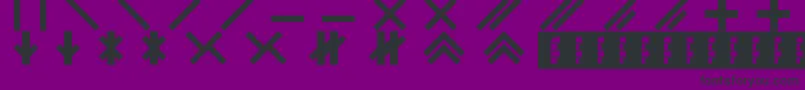Catabase-Schriftart – Schwarze Schriften auf violettem Hintergrund