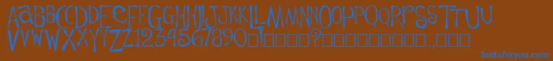 Flowerchild Font – Blue Fonts on Brown Background