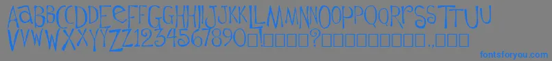 Flowerchild-Schriftart – Blaue Schriften auf grauem Hintergrund