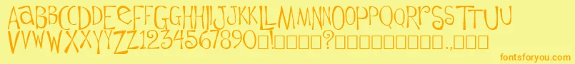 Flowerchild Font – Orange Fonts on Yellow Background