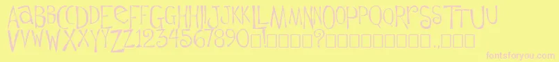 Flowerchild Font – Pink Fonts on Yellow Background