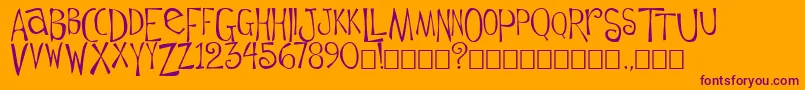 Flowerchild Font – Purple Fonts on Orange Background