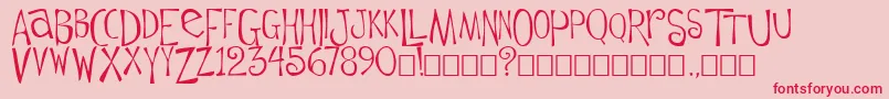Fonte Flowerchild – fontes vermelhas em um fundo rosa