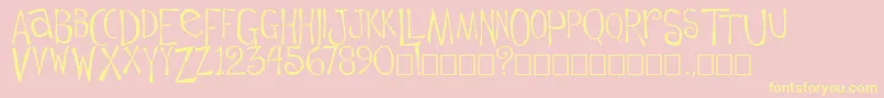 Flowerchild Font – Yellow Fonts on Pink Background