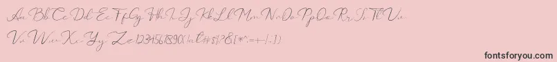 フォントCatalan Signature – ピンクの背景に黒い文字