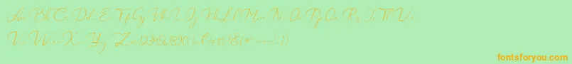 Catalan Signature Font – Orange Fonts on Green Background