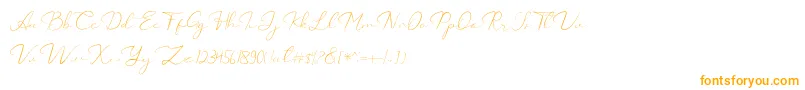 Catalan Signature-Schriftart – Orangefarbene Schriften auf weißem Hintergrund