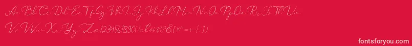 fuente Catalan Signature – Fuentes Rosadas Sobre Fondo Rojo