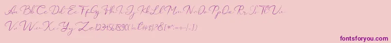 Catalan Signature Font – Purple Fonts on Pink Background