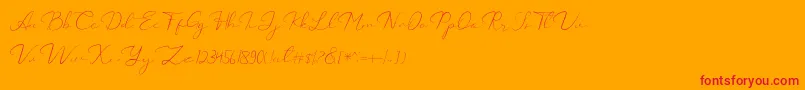 fuente Catalan Signature – Fuentes Rojas Sobre Fondo Naranja