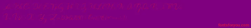 Catalan Signature Font – Red Fonts on Purple Background