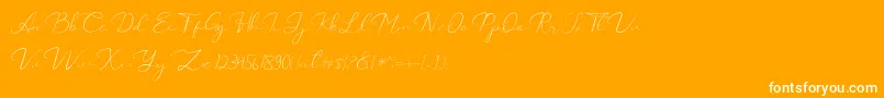 Catalan Signature-Schriftart – Weiße Schriften auf orangefarbenem Hintergrund