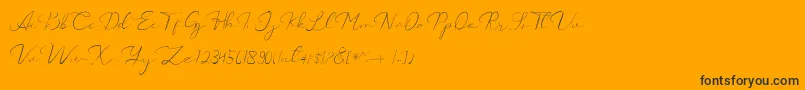 fuente Catalan Signature – Fuentes Negras Sobre Fondo Naranja