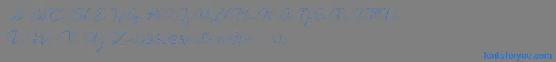 Catalan Signature-Schriftart – Blaue Schriften auf grauem Hintergrund