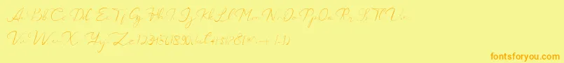 Шрифт Catalan Signature – оранжевые шрифты на жёлтом фоне