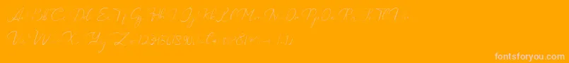 Catalan Signature-Schriftart – Rosa Schriften auf orangefarbenem Hintergrund